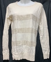 Banana Republic White Long Sleeve White Shirt with Striped White Sequins Size S - £23.26 GBP
