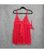 Music Legs Mesh Polka Dot Babydoll And G-String Women Size Q 16-18 D/DD ... - $14.01