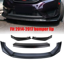 3PCS Body Front Bumper Spoiler Lip Unpainted Black For 2014-2017 Honda Fit - £27.54 GBP