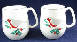 NEW Lot of 2 Royal Tara Bird Perched on Holly Holiday Mugs Cups, Galway ... - $15.99