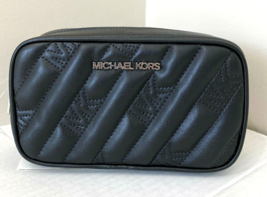 New Michael Kors Rose Belt Bag Quilted Vegan Leather Black with Dust bag - $69.66