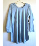 Simple Pleasures Cotton Long Sleeve Short Gown - Average (Medium) Blue - €70,77 EUR