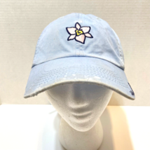 Life is Good Womens Embroidered Flower Light Blue Ball Cap Adjustable - £11.48 GBP