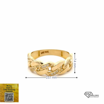 10K Gold CZ Cuban Link Ring - £168.37 GBP