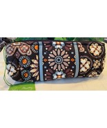 Vera Bradley Brush &amp; Pencil Case Zip Top Pouch Cosmetic Canyon Brown 121... - $31.45 CAD