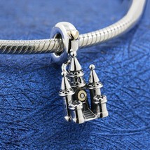 2021 Spring Release Two-tone Castle Dangle Charm With 18K Gold plated  - £14.37 GBP