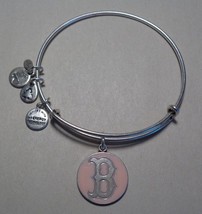 Alex And Ani Boston Red Sox Cap Logo Silver Finish New Charm Bangle Bracelet - £70.26 GBP