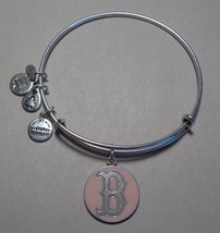 Alex and Ani BOSTON RED SOX CAP LOGO Silver Finish New Charm Bangle Brac... - £69.62 GBP