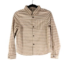 Rylee + Cru Boys Button Down Shirt Top Soft Brushed Flannel Striped Ivory 12-14Y - £19.18 GBP