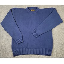 Eddie Bauer Sweater Men&#39;s LG Tall Vintage Navy Cotton Knit Pullover Heavy - €28,76 EUR