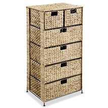vidaXL Water Hyacinth Rustic Storage Ottoman Basket Brown - $378.15 CAD