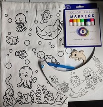 DIY Ocean Animals Beach Bag and Visor Dolphin Kids Art Craft Kit Bundle Lot - £7.93 GBP