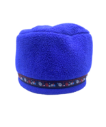 Vintage LL Bean Winter Knit Hat Cap Fleece Blue Purple Floral Small Medi... - $493.43 MXN