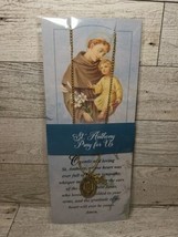 St Anthony Medal Medallion Pendant Chain Pray For Us Franciscan Friars G... - $5.41