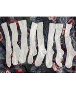 GIRLS KNEE-HIGH CABLE WHITE SOCKS - TOTAL OF 4 PAIRS (8 SOCKS TOTAL) - $19.99