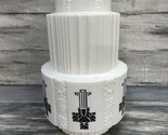 Virden 1930 Skyscraper Milk Glass Art Deco Pendant Original Wedding Cake... - $395.99