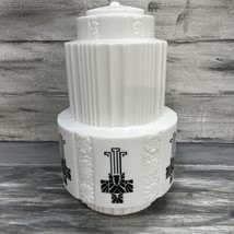 Virden 1930 Skyscraper Milk Glass Art Deco Pendant Original Wedding Cake Shade - £309.60 GBP