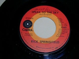 Rick Springfield Speak To The Sky Why 45 Rpm Record Vinyl C API Tol Label - £12.50 GBP