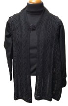 Twin set donna nero pura lana taglia L Giacca Stola elegante Tre Nani ma... - £66.93 GBP