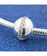 2020 Spring Release 925 Sterling Silver Sparkling Line Clip Charm With C... - $25.79 CAD