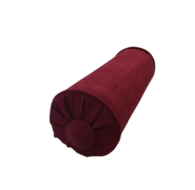 Decorative Bolster Pillow, Red Wine Velvet,  Decorative Button 6x16&#39;&#39; - £43.29 GBP