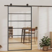 vidaXL Sliding Glass Door ESG Black 40.2x80.7" - €280,18 EUR