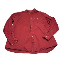 L.L. Bean Shirt Men&#39;s XL Red 100% Cotton Pockets Long Sleeve Casual Butt... - £17.49 GBP