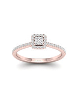 Authenticity Guarantee 
10K Rose Gold 1/3ct TDW. Princess Diamond Halo E... - £431.64 GBP