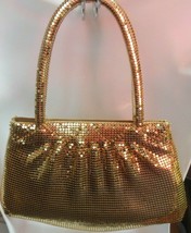 Vintage Whiting &amp; Davis Gold Mesh Bag Magnetic Snap Double Handles - $97.02