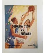 December 4 1963 Georgia Tech vs Furman Basketball Official Program - £22.40 GBP