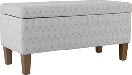 Gray And Brown Homepop Large Decorative Storage Bench With Texture. - £122.66 GBP