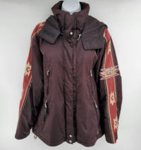 Bogner Southwest Embroidered Women&#39;s Ski Winter Jacket Size 12 Large Hooded - $178.15