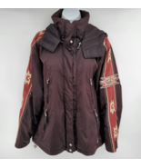 Bogner Southwest Embroidered Women&#39;s Ski Winter Jacket Size 12 Large Hooded - £142.22 GBP