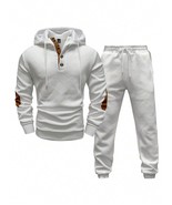01- Manfinity Homme Men&#39;s Solid Color Patchwork Long Sleeve Front Button... - $54.99