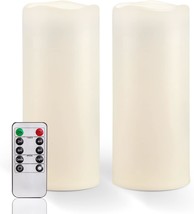 Homemory 10&quot; X 4&quot; Large Waterproof Outdoor Flameless Candles, Battery, Set Of 2. - £30.25 GBP