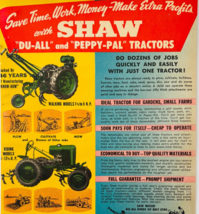 1949 Shaw Du-All &amp; Peppy-Pal Tractors Advertisement Agriculture Machiner... - $24.99