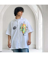 Men&#39;s Miskeen White | Multi Hand-Painted Button Down Casual Shirts NWT - £111.81 GBP