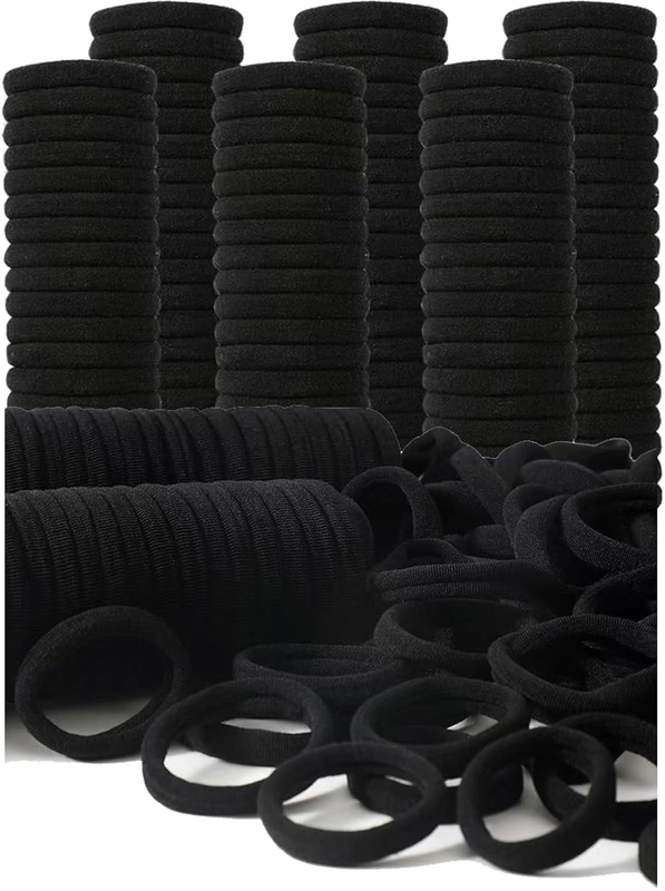 200PCS Black Hair Ties for Women & Girls Men Kids Toddler - Seamless, Thick, No  Item image 9