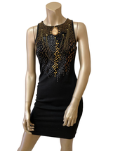 ONE TEASPOON Womens Mini Dress Ride Wind Hand Beaded Solid Black Size M ... - £77.52 GBP