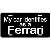 My car Ferrari vanity license plate car truck SUV tag white and black - $17.33