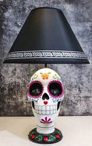 Festive Lights Macabre Day Of The Dead Sugar Skull Floral Sculptural Tab... - €77,80 EUR