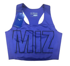 Mizuno x Ronda Rousey Aero Sports Bra Deep Blue Racerback Crop Workout Small NEW - £25.91 GBP