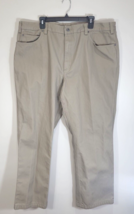 Duluth Trading Firehose Pants Men 44 x 32 Tan Straight Leg Workwear Heavy Canvas - £17.14 GBP