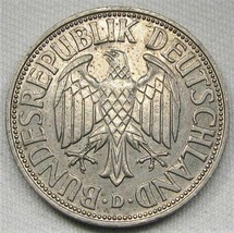 1958-D Germany 1 Mark XF Coin AD936 - £23.89 GBP