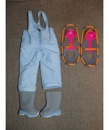 American Girl Snow Shoes, Boots, Blue Bib Snow Pants Retired - $57.00