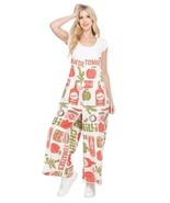 Flour Sack Tomato Overalls W/ Straps Hippie Cottage Core Boho Size Extra... - €108,51 EUR