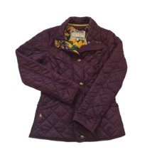 Tom Joule Jacket Size 4  Purple Color With Floral Lining. Quilted-Boldly... - $21.34
