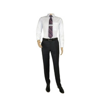 Mens MANTONI Flat Front Pants 100% Wool Super 140's Classic Fit 46306-3 Charcoal image 3