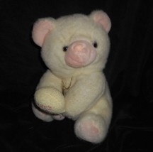 Vintage 1992 Geoffrey Russ White Teddy Bear W Rattle Stuffed Animal Plush Toy - $65.55