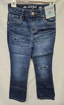 Girls' Size 6 High-Rise Flare Jeans - Cat & Jack Dark Wash Dark Blue Stretch NWT image 2